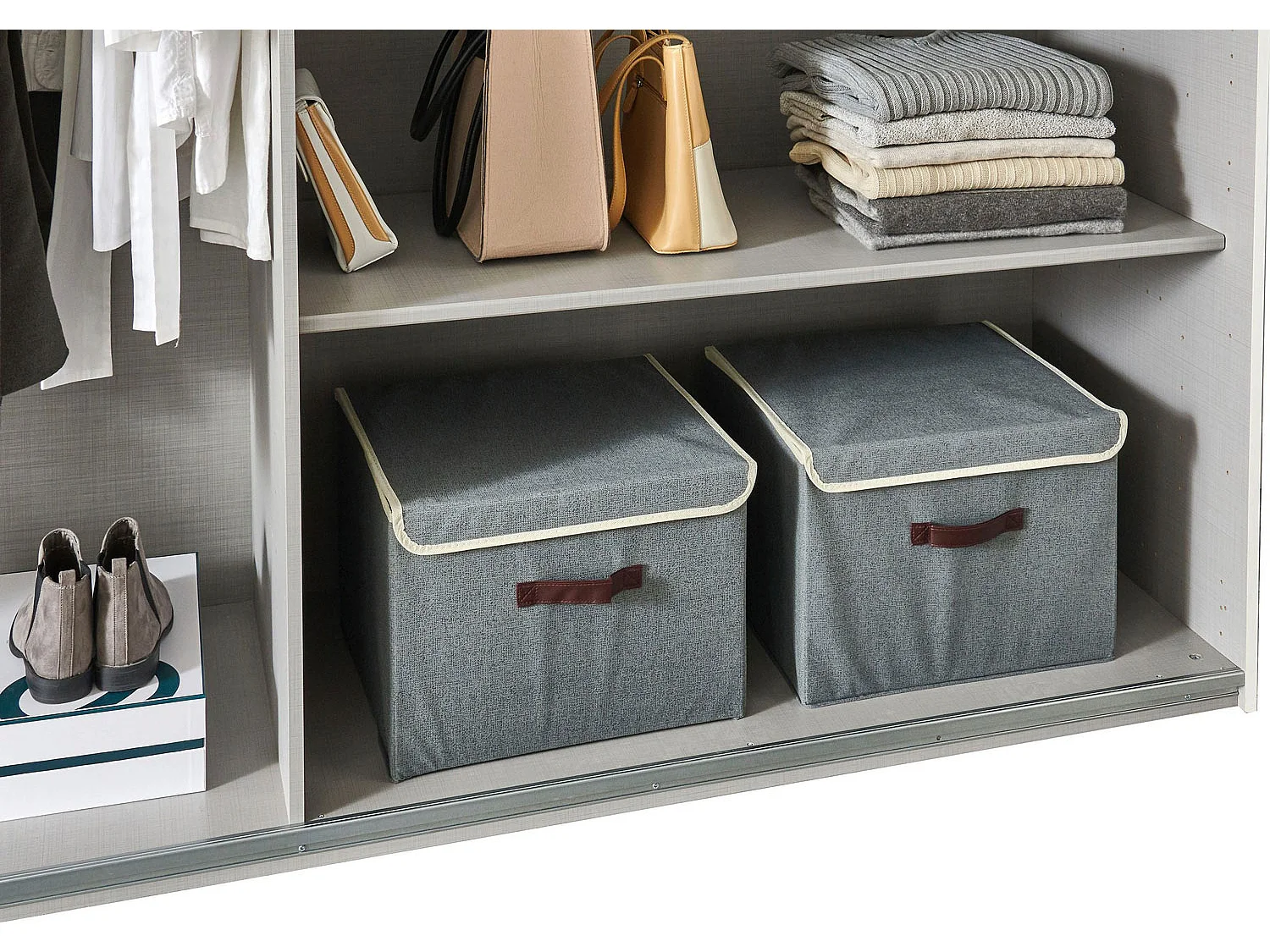 SCHWEBETÜRENSCHRANK Norderstedt Graphit / Glasgrau 360 / 64 / 236cm