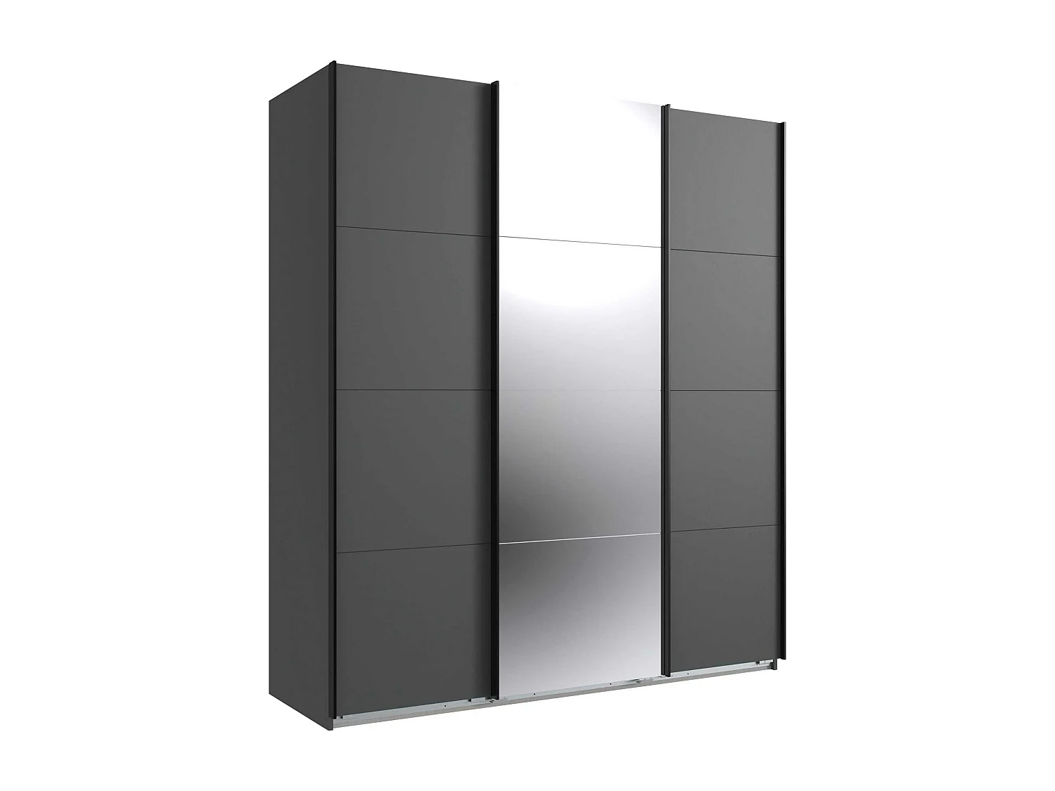 SCHWEBETÜRENSCHRANK Norderstedt Graphit / Spiegel 225 / 64 / 210cm
