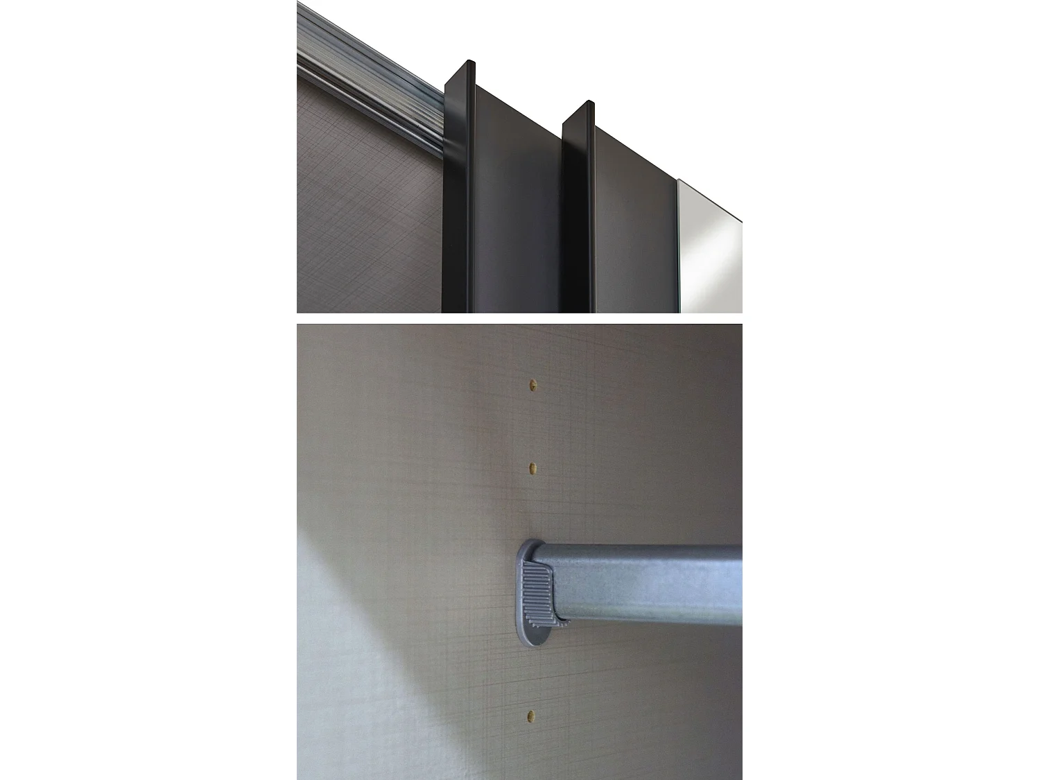 SCHWEBETÜRENSCHRANK Norderstedt Graphit / Glasgrau 180 / 64 / 210cm