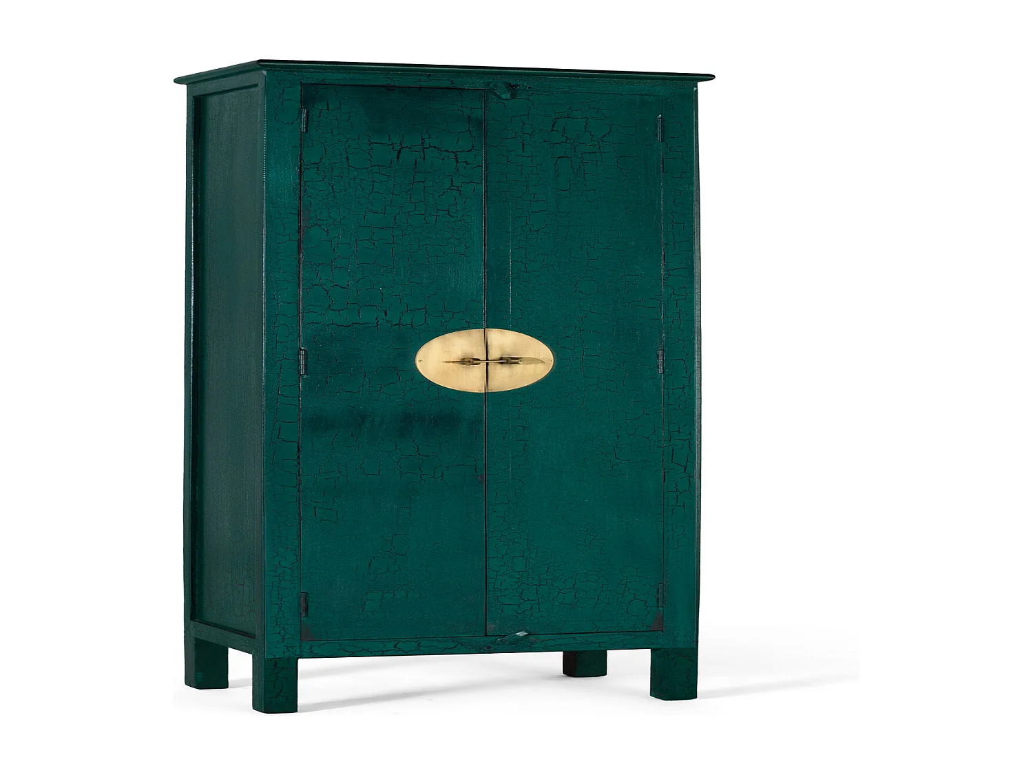 Armoire à 2 portes fabriquée à la main en bois de manguier