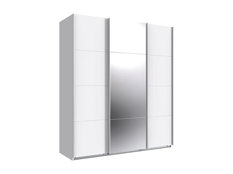 SCHWEBETÜRENSCHRANK Norderstedt Weiß / Spiegel 225 / 64 / 210cm