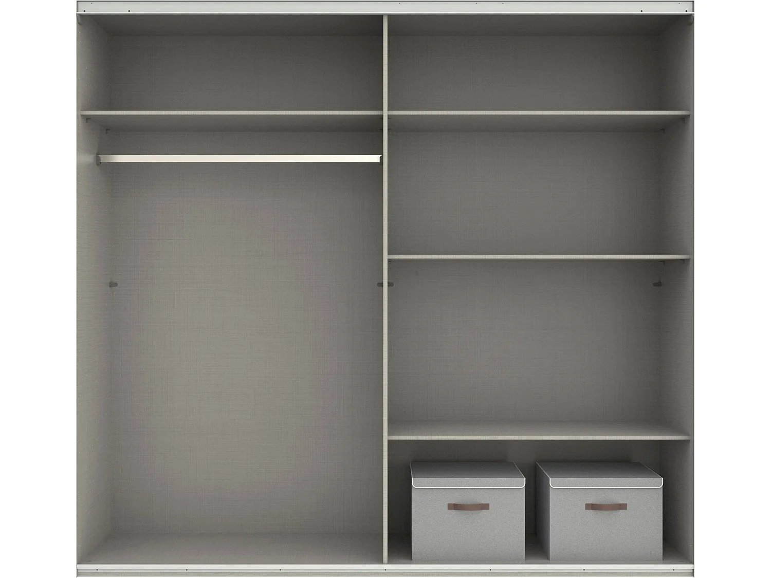 SCHWEBETÜRENSCHRANK Norderstedt Weiß / Spiegel 225 / 64 / 210cm