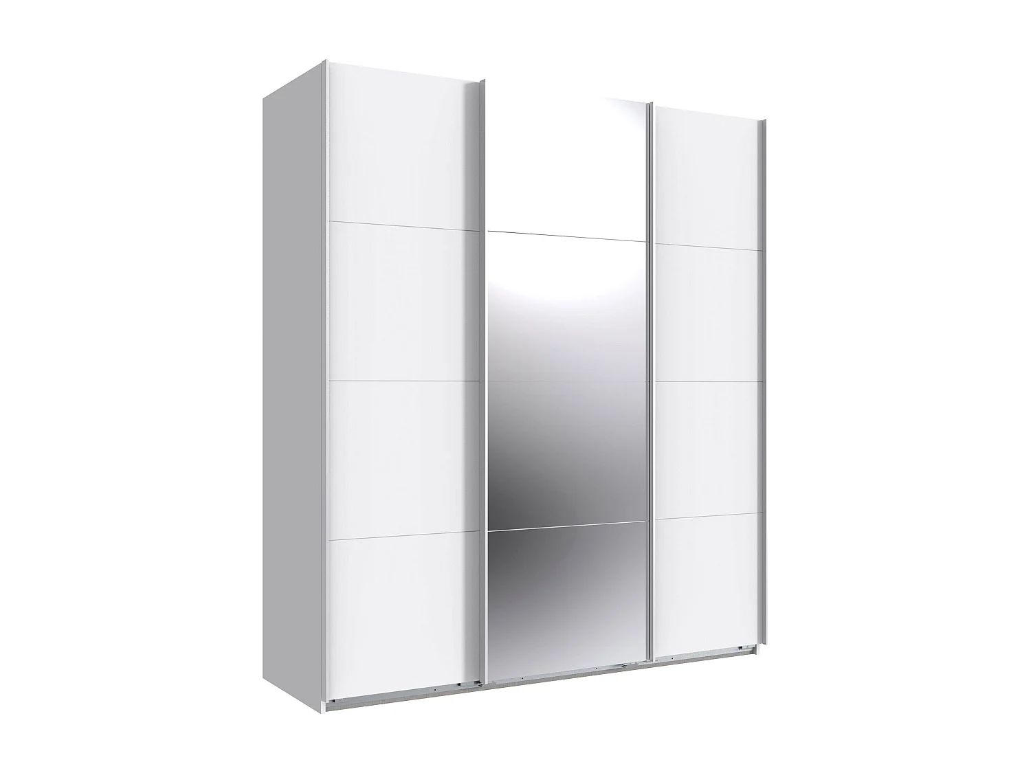 SCHWEBETÜRENSCHRANK Norderstedt Weiß / Spiegel 225 / 64 / 210cm