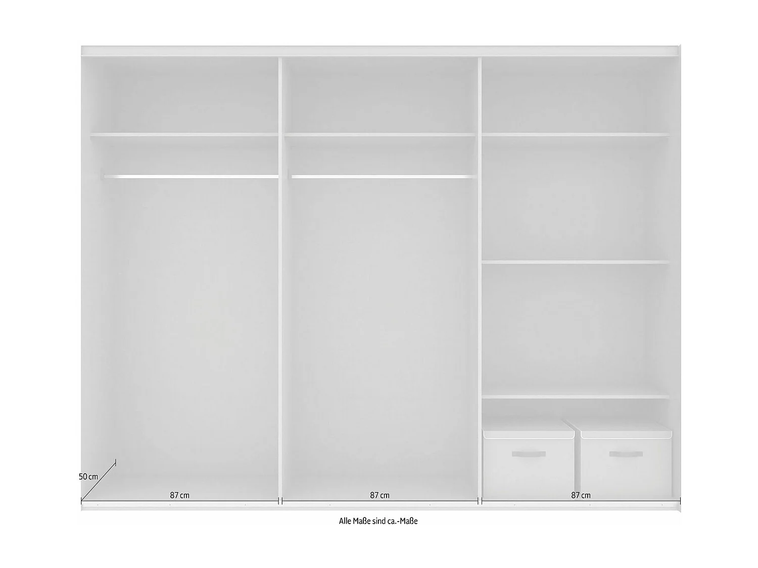 SCHWEBETÜRENSCHRANK Norderstedt Graphit / Glasgrau 270 / 64 / 210cm