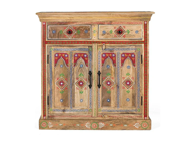 Komoda z 2 szufladami i 2 ręcznie malowanymi drzwiami