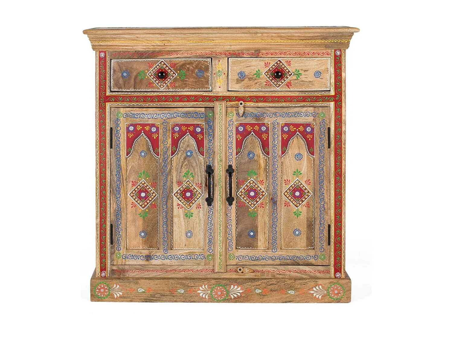 Credenza con 2 cassetti e 2 ante dipinte a mano