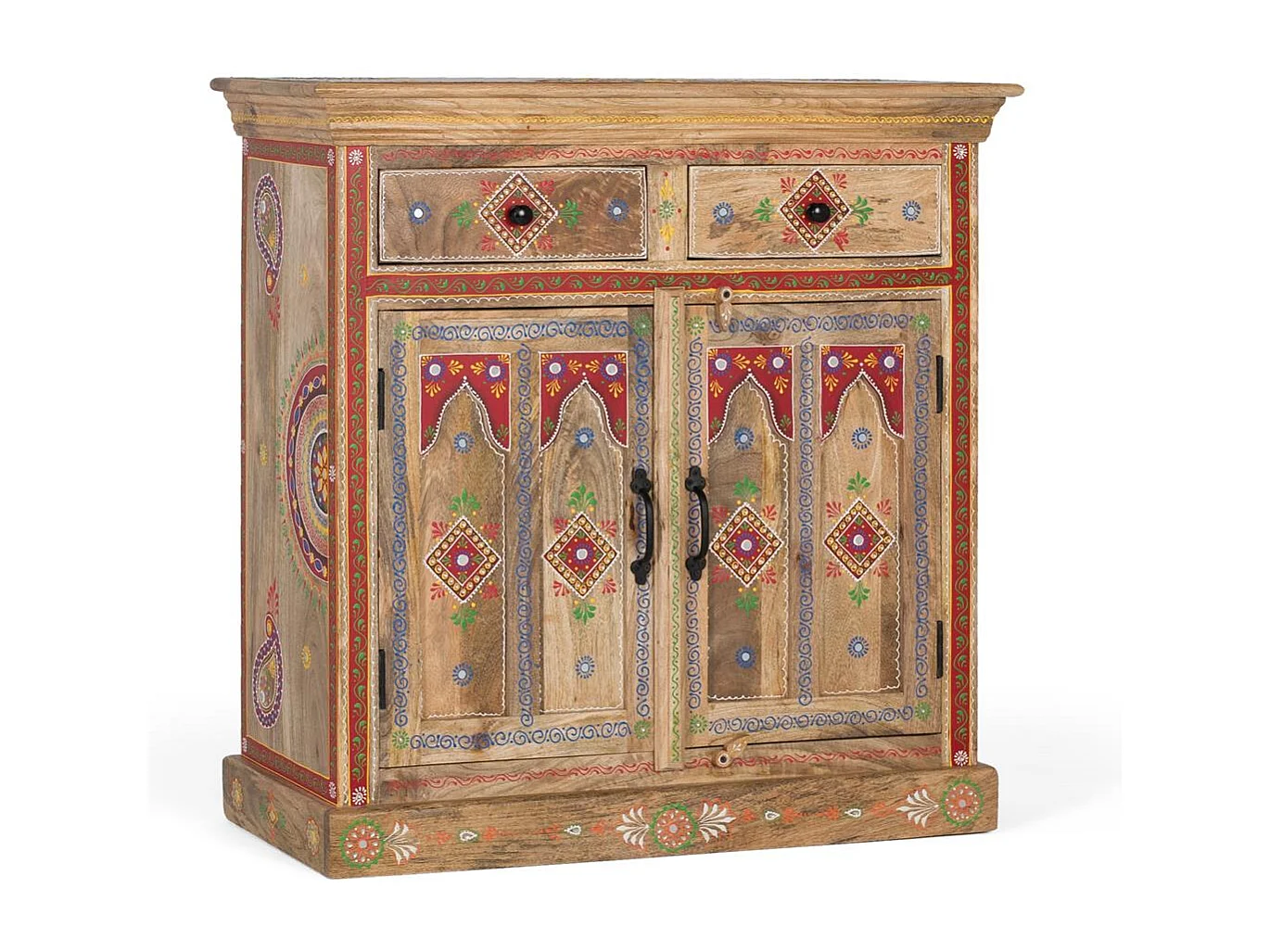 Credenza con 2 cassetti e 2 ante dipinte a mano