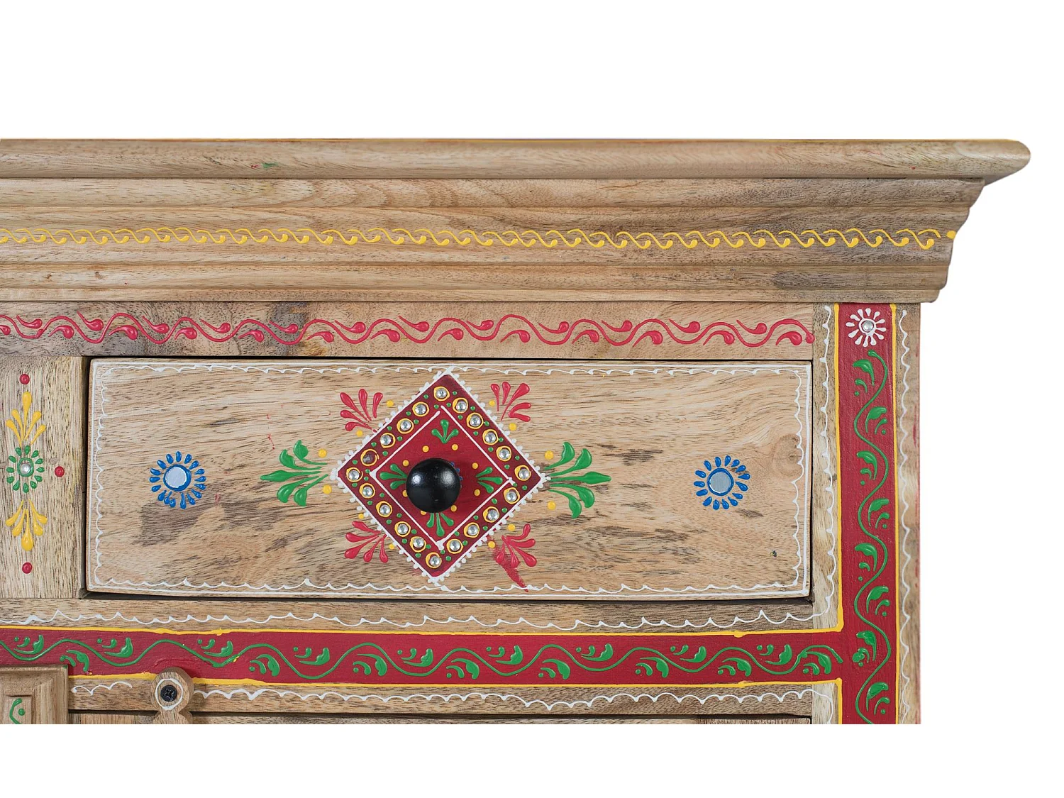 Credenza con 2 cassetti e 2 ante dipinte a mano