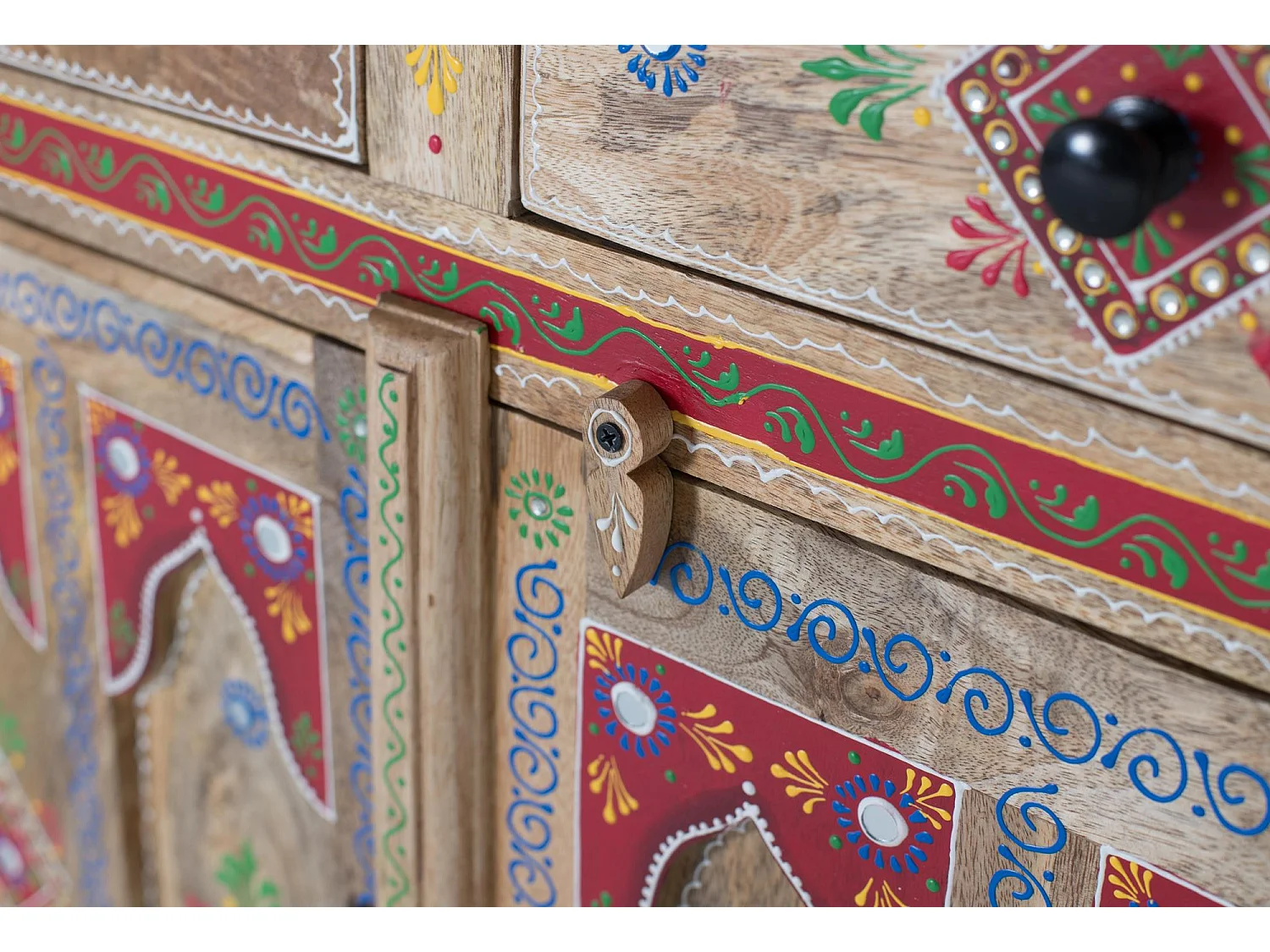 Buffet avec 2 tiroirs et 2 portes peints à la main