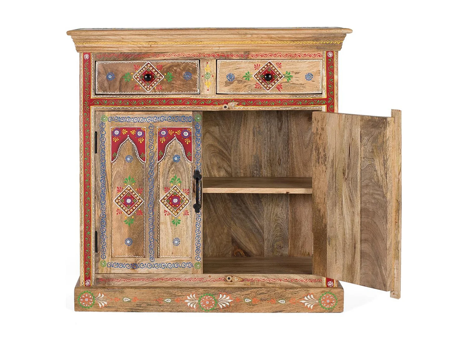 Buffet avec 2 tiroirs et 2 portes peints à la main