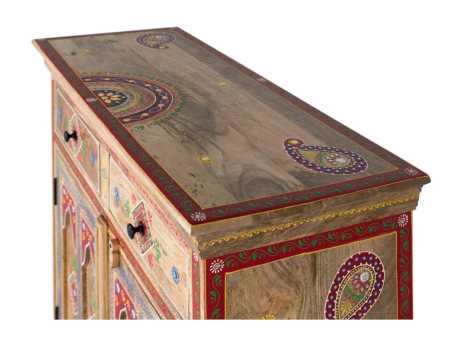 Buffet avec 2 tiroirs et 2 portes peints à la main