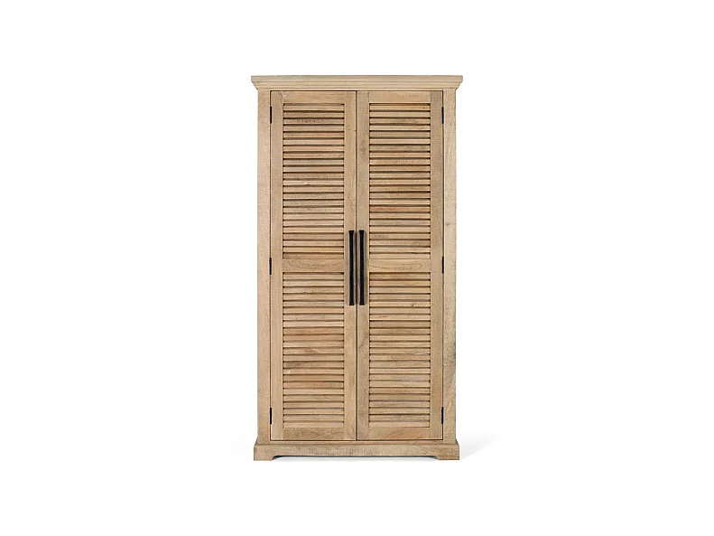 Kleiderschrank aus Mangoholz, 100 cm, moderner Landhausstil - 180 x 100 x 40