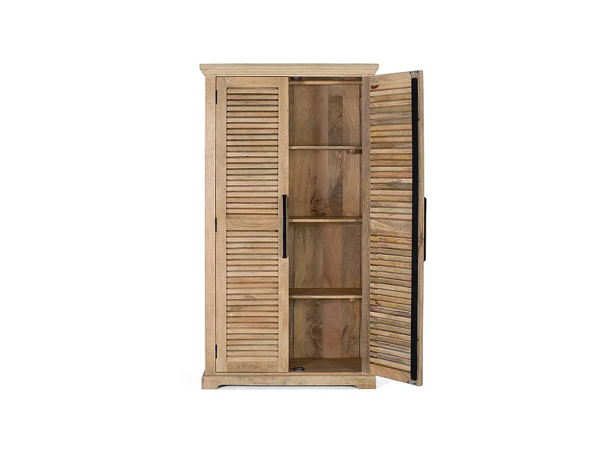 Kleiderschrank aus Mangoholz, 100 cm, moderner Landhausstil - 180 x 100 x 40