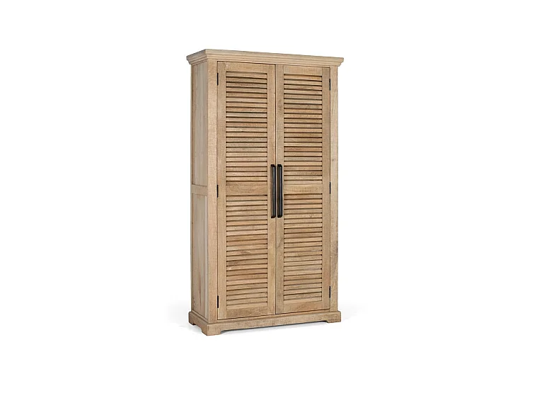 Kleiderschrank aus Mangoholz, 100 cm, moderner Landhausstil - 180 x 100 x 40