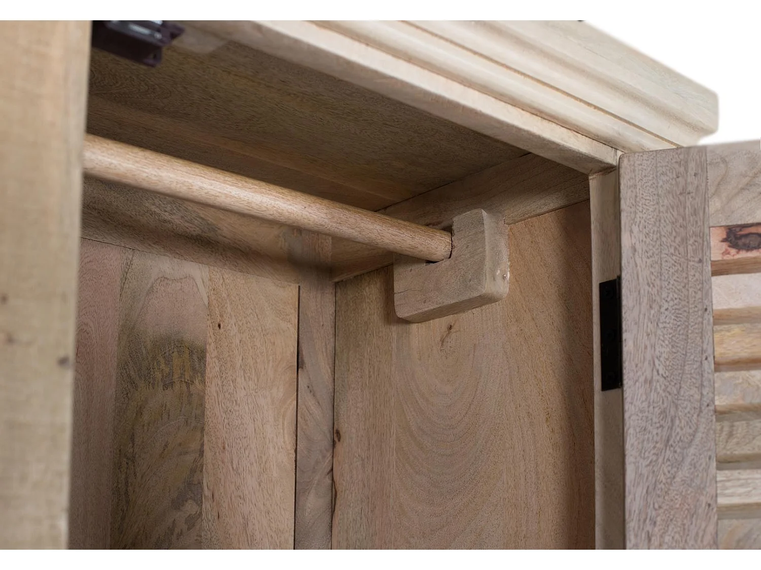 Kleiderschrank aus Mangoholz, 100 cm, moderner Landhausstil - 180 x 100 x 40