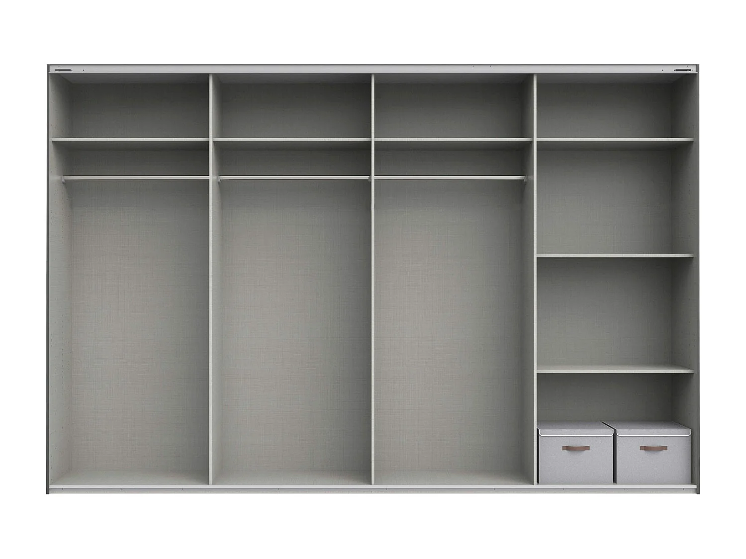 SCHWEBETÜRENSCHRANK Norderstedt Weiß / Glasschwarz 360 / 64 / 236cm