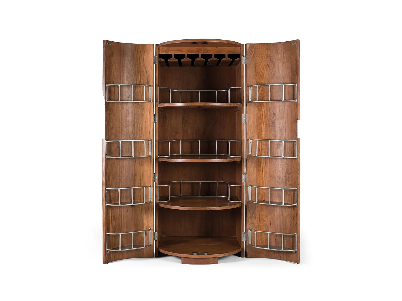 Meuble de bar en bois d'acacia 80 cm, style rustique moderne - 190 x 80 x 80 cm