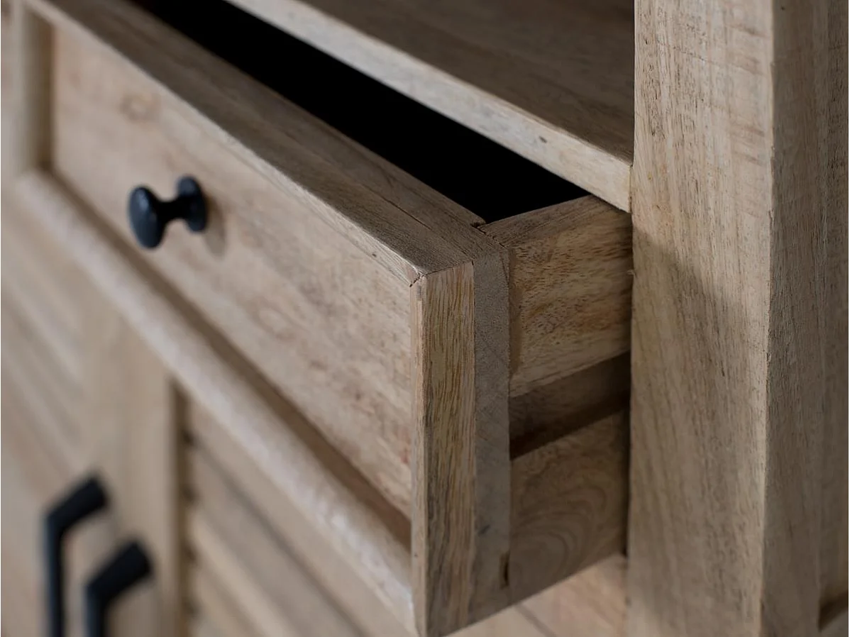 Ręcznie rzeźbiona naturalna biblioteczka z drewna mango