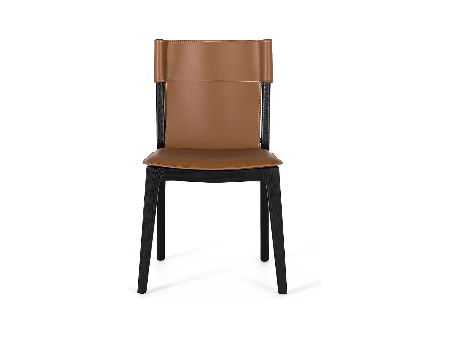 Komplet 4 krzeseł obitych skórą ekologiczną i z czarnymi nogami