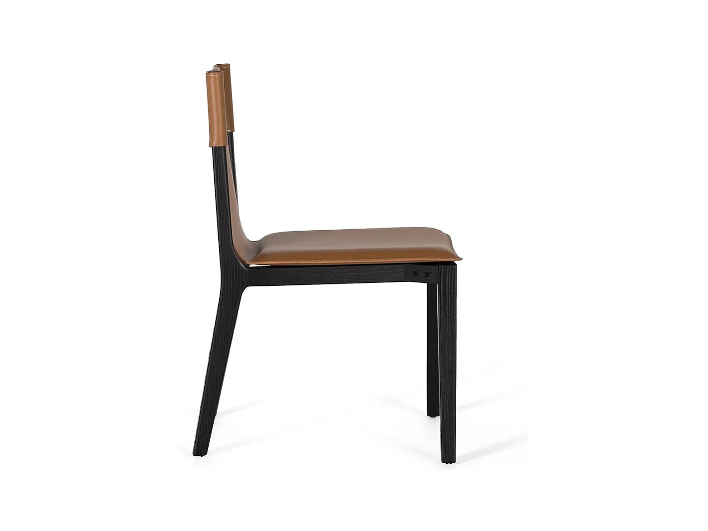 Komplet 4 krzeseł obitych skórą ekologiczną i z czarnymi nogami