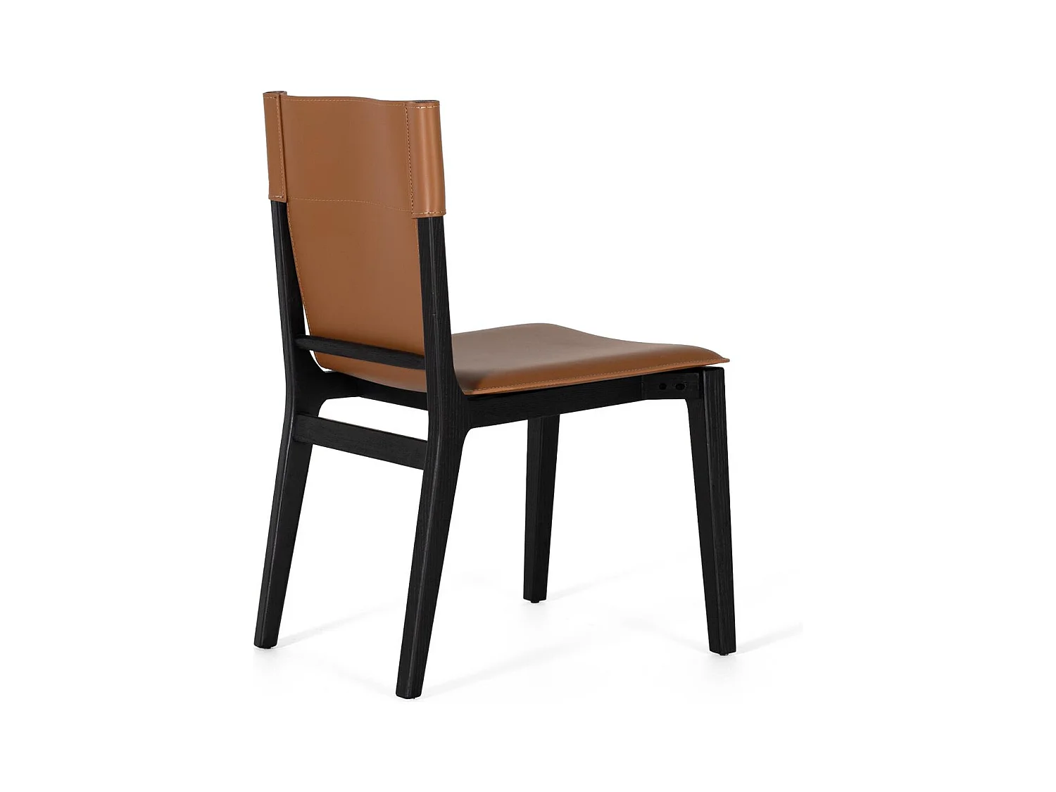 Komplet 4 krzeseł obitych skórą ekologiczną i z czarnymi nogami