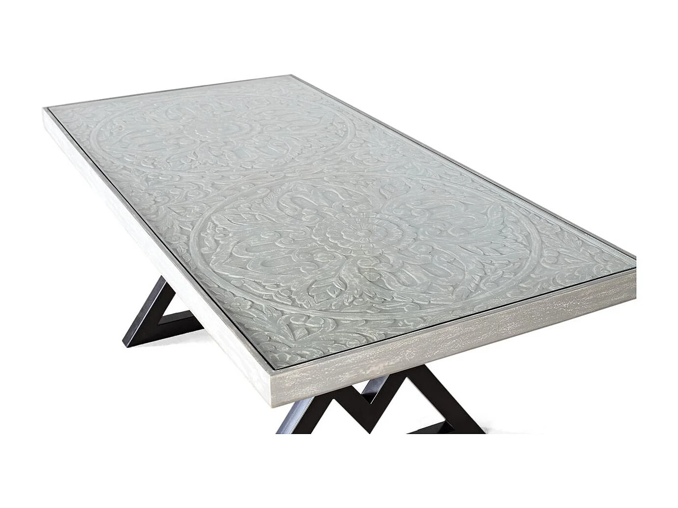 Table à manger rectangulaire en bois de manguier 200 cm