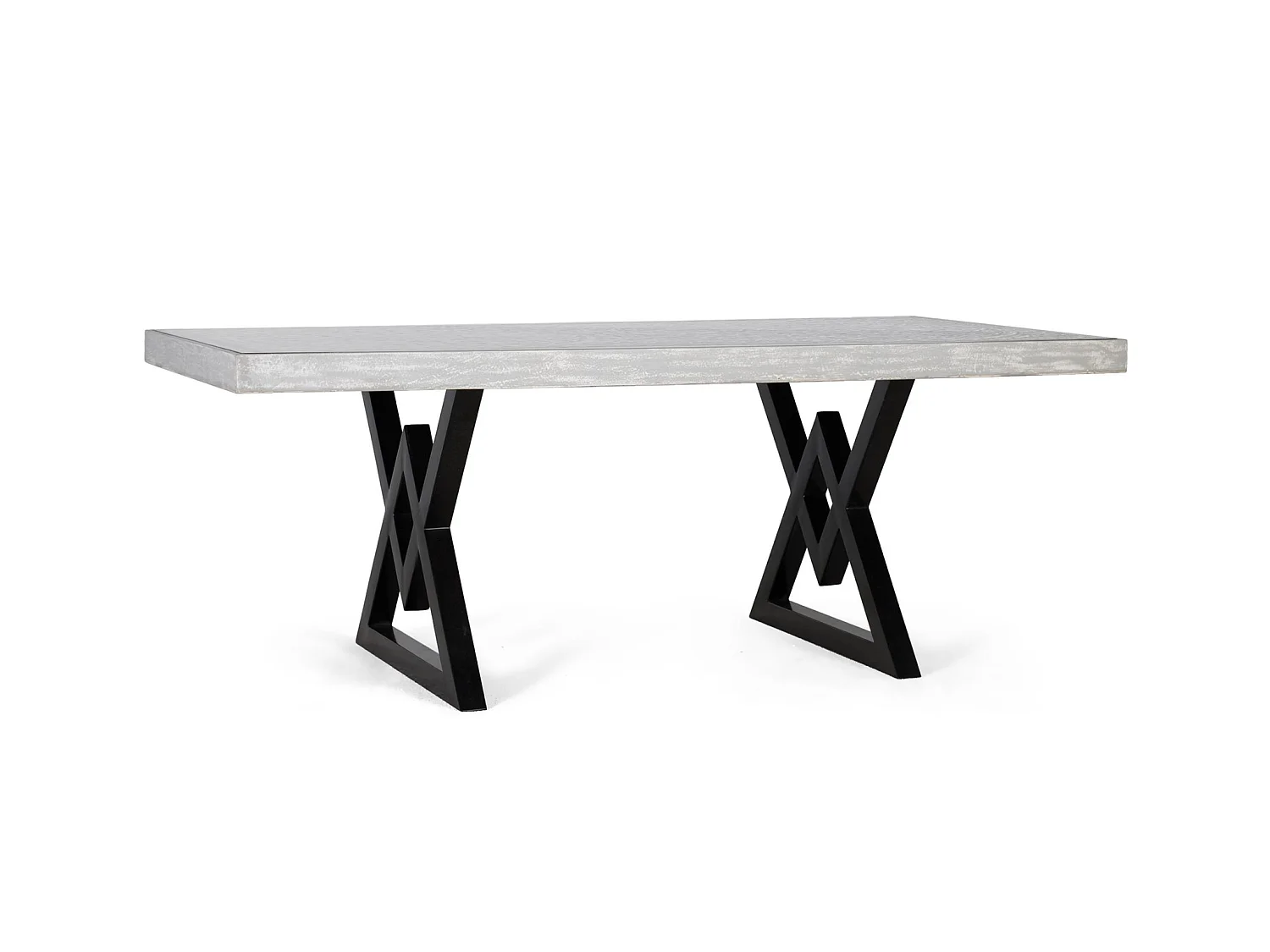 Tables de salle à manger en bois de manguier massif 200 cm, style rustique contemporain - 76 x 200 x 100