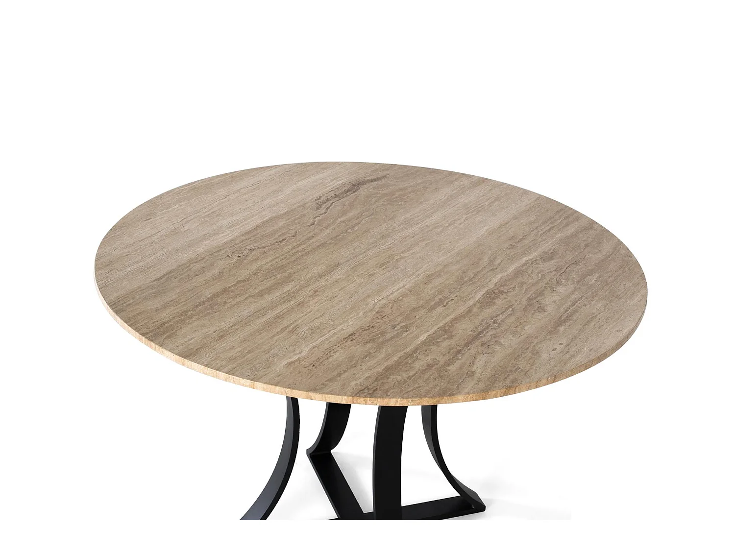 Tavoli da pranzo in marmo travertino 120 cm, stile elegante e contemporaneo - 75x120x120