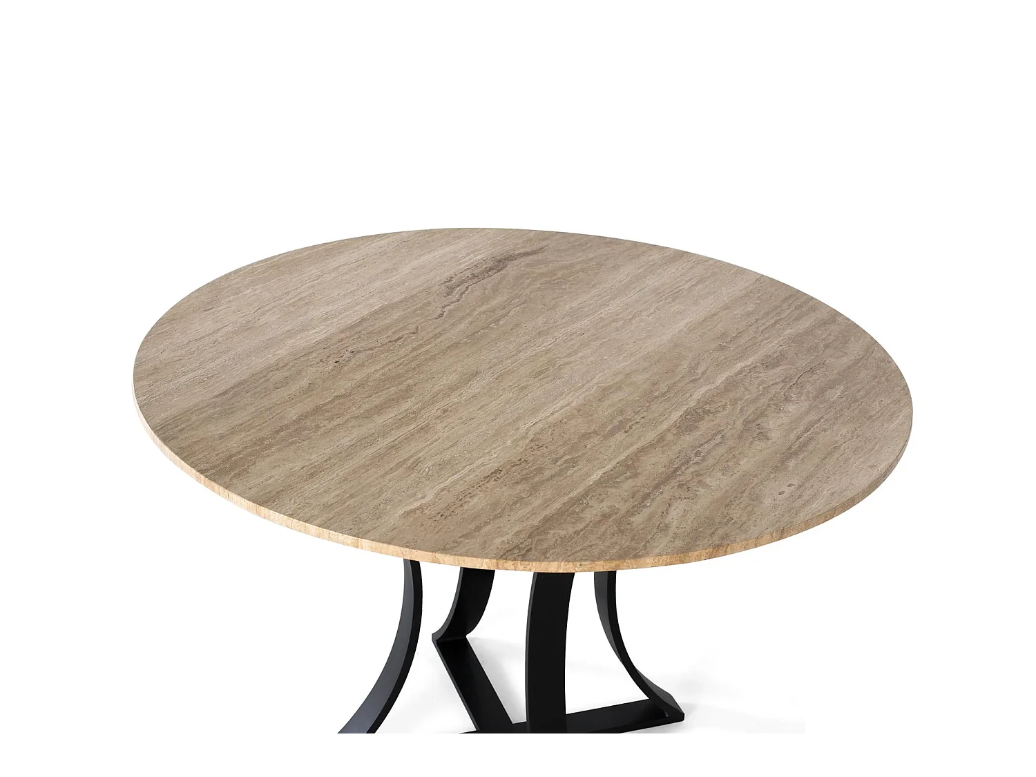 Tavoli da pranzo in marmo travertino 120 cm, stile elegante e contemporaneo - 75x120x120