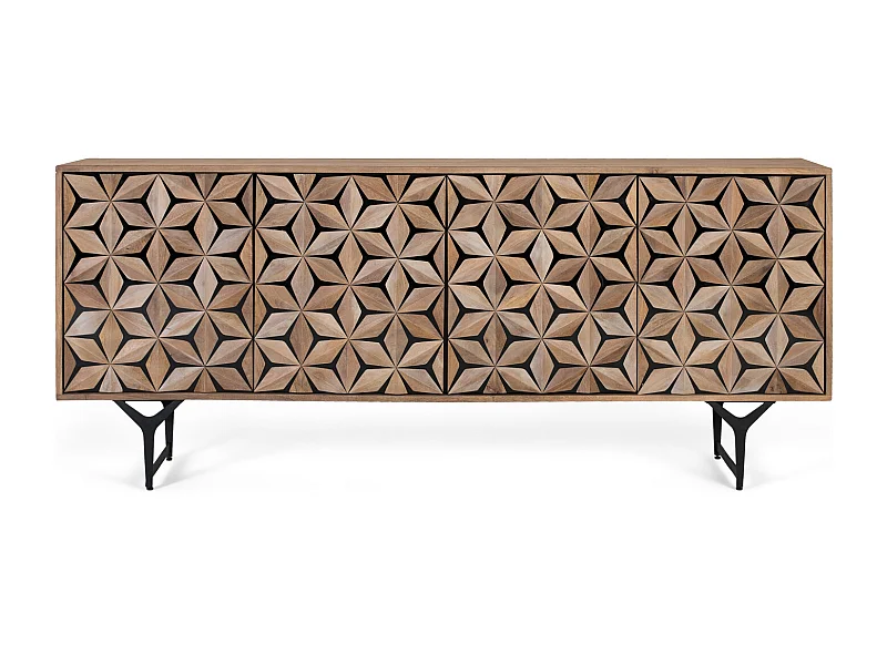 aparelho artesanal de 4 portas em madeira de mangueira 177 cm 74x177x40