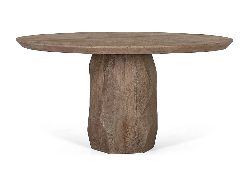 Tafel met mandestoel, ambachtelijk vervaardigd in massief hout, 150 cm