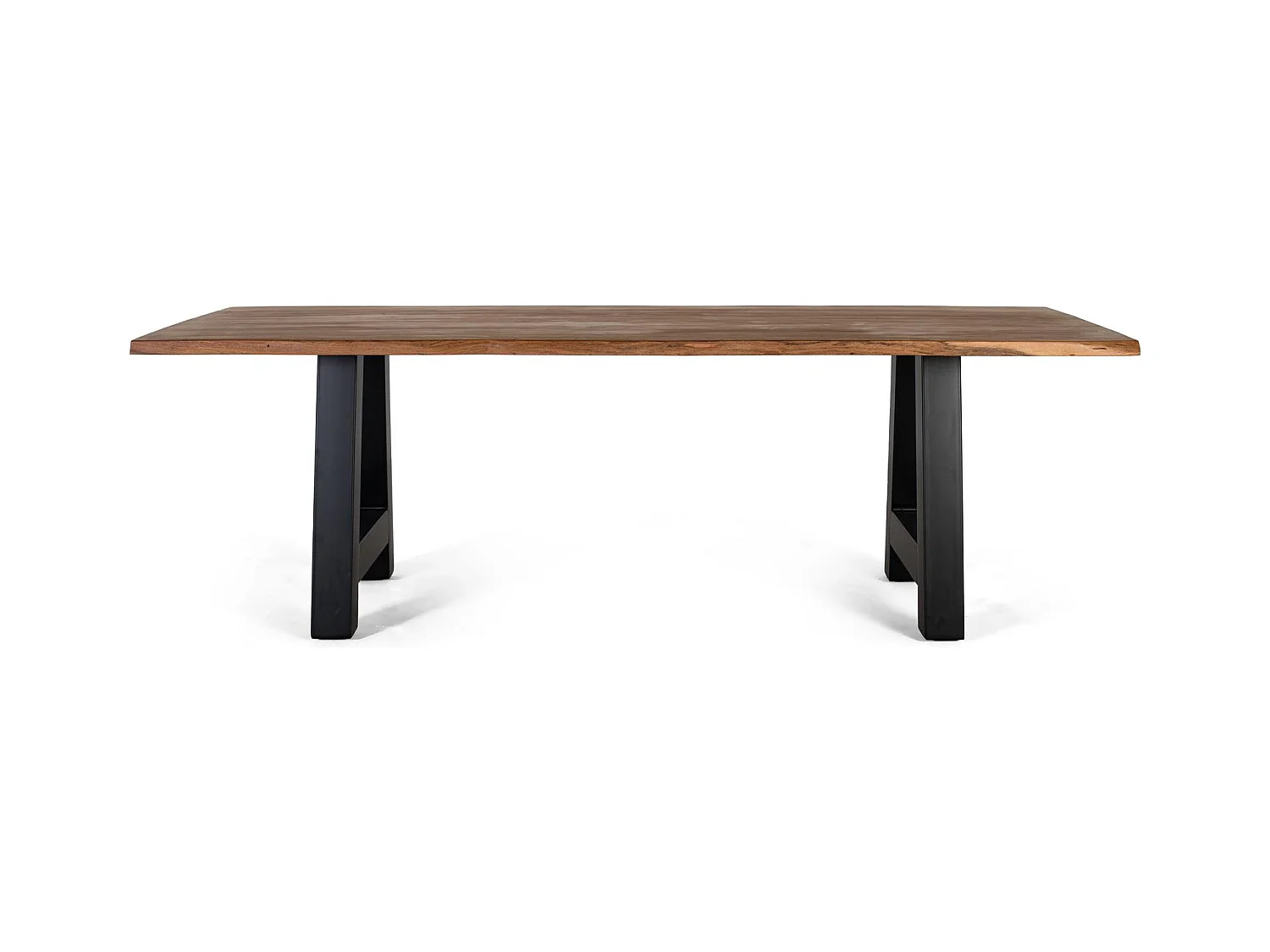 Table à manger plateau bois d'acacia et base métal 200cm