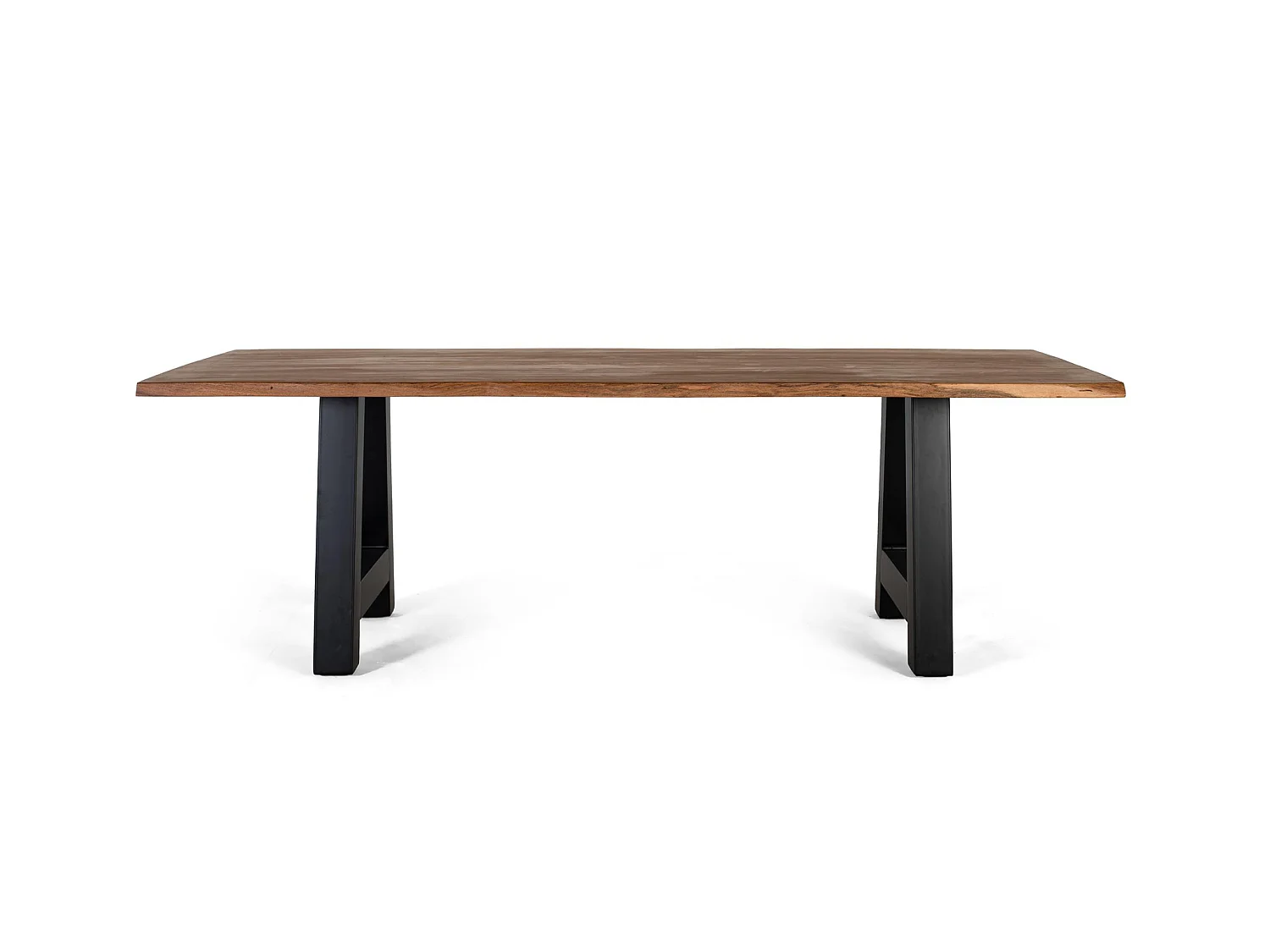 Mesas de Comedor de Madera Maciza de Acacia 240 Cm Estilo Rústico Industrial-77x240x100