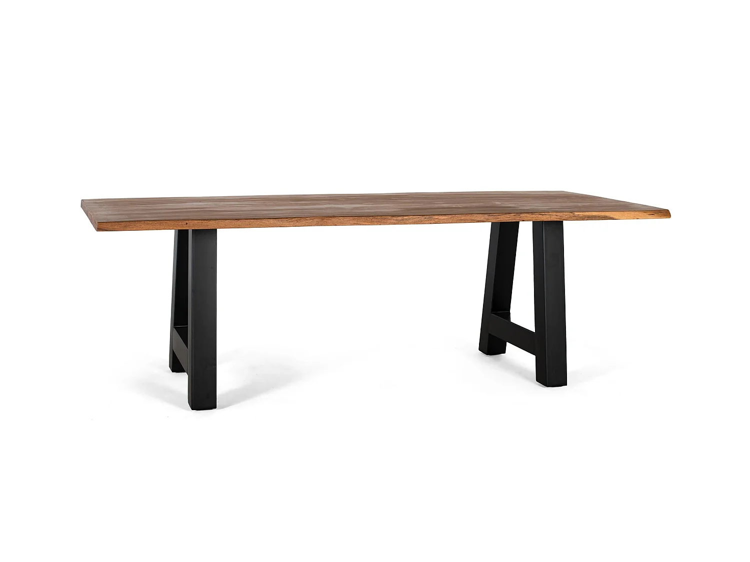 Mesas de Comedor de Madera Maciza de Acacia 240 Cm Estilo Rústico Industrial-77x240x100