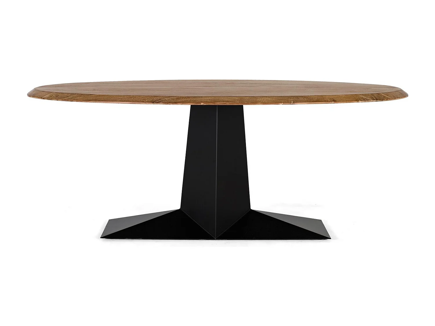Table à manger bois d'acacia naturel et fer noir 200cm