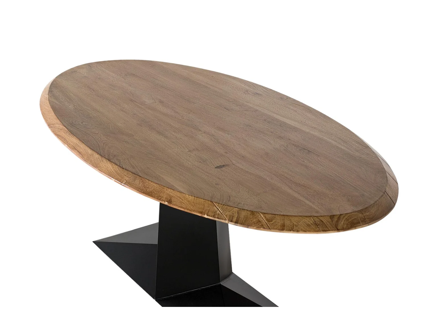 Esstisch aus natürlichem Akazienholz und schwarzem Eisen 200 cm