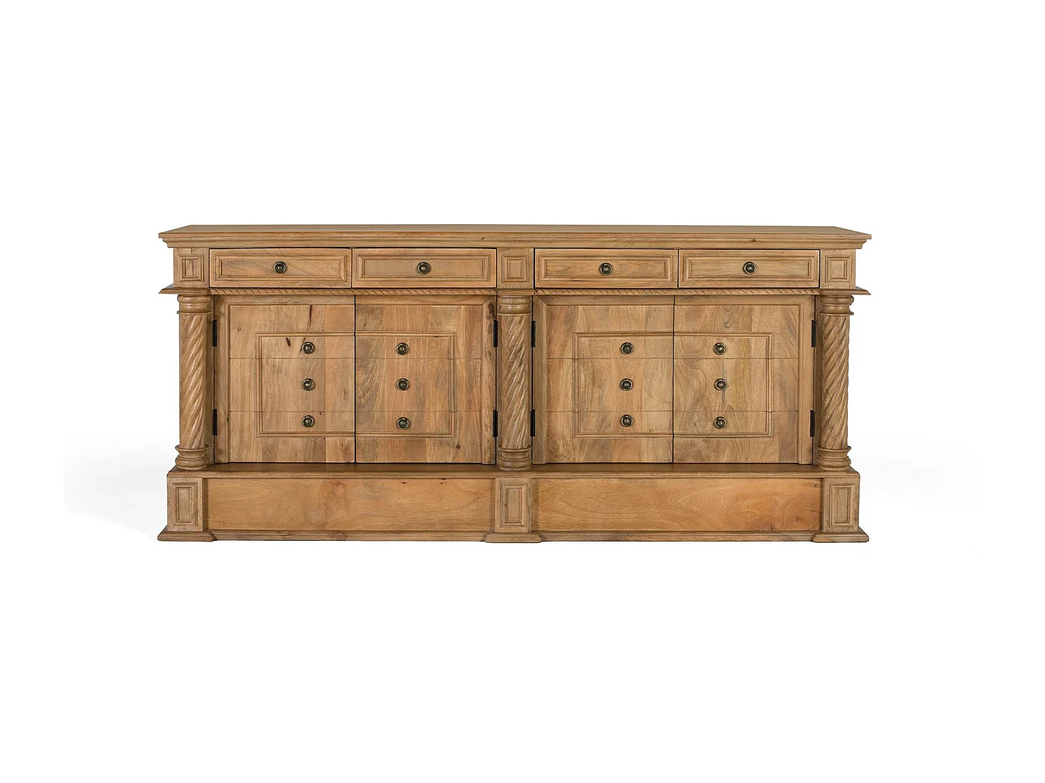 Aparador con 4 cajones y 4 puertas en madera de mango 90x200x50