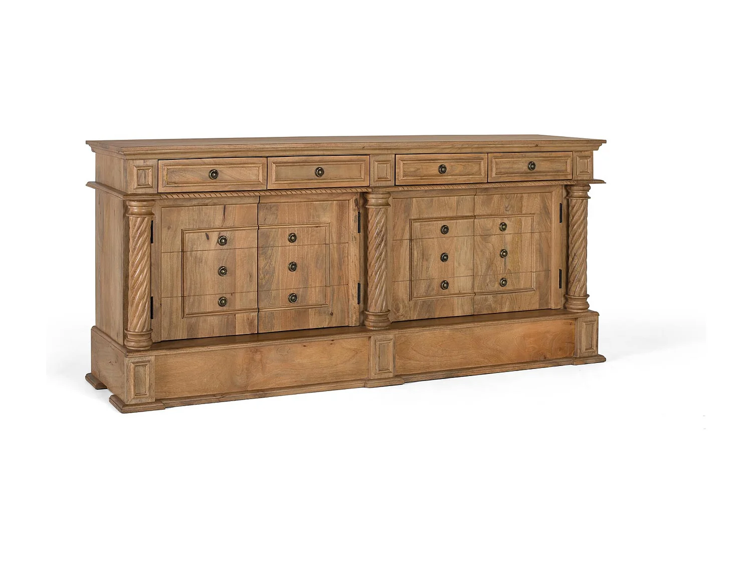 Aparador con 4 cajones y 4 puertas en madera de mango 90x200x50