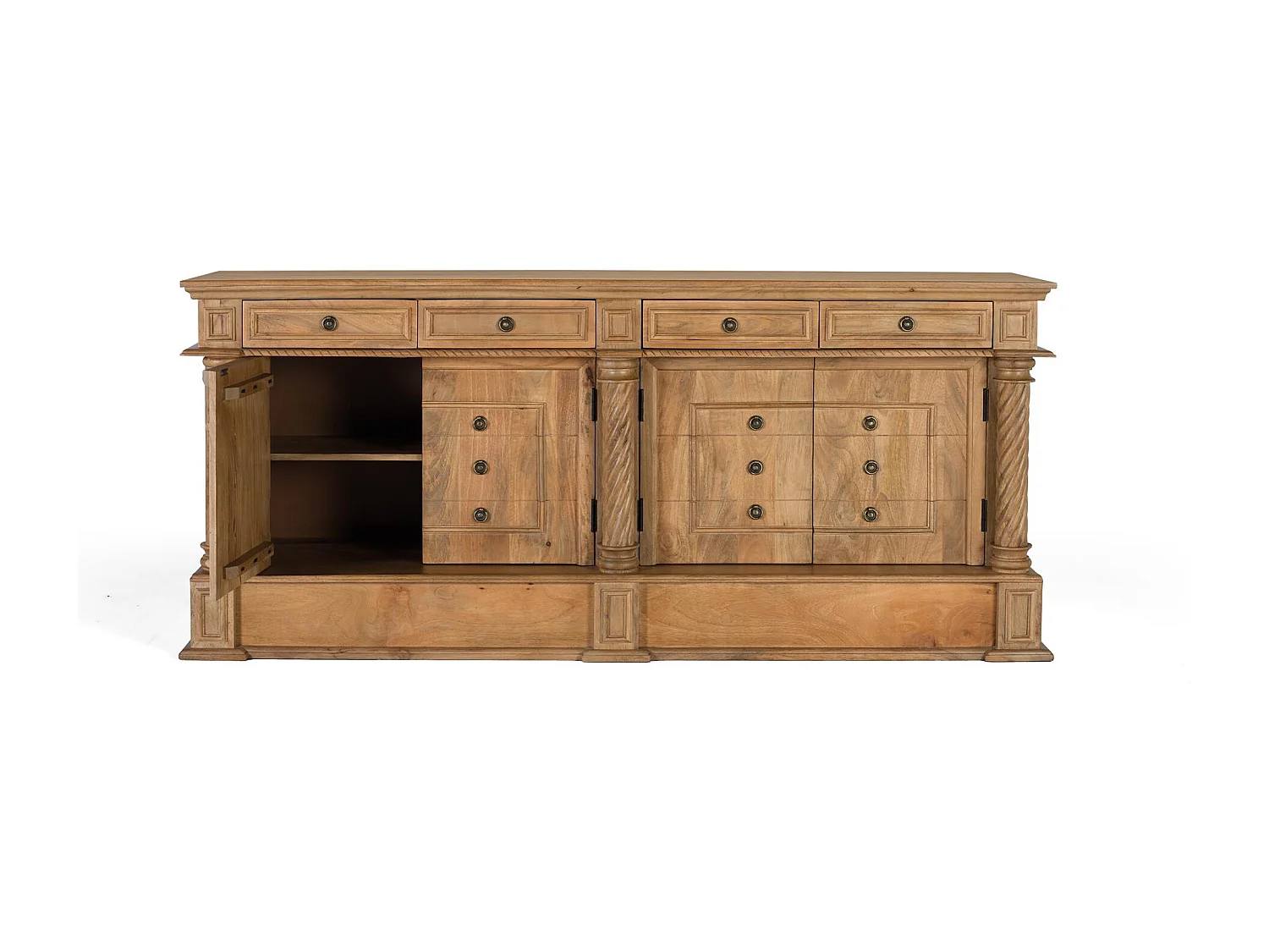 Buffet avec 4 tiroirs et 4 portes en bois de manguier