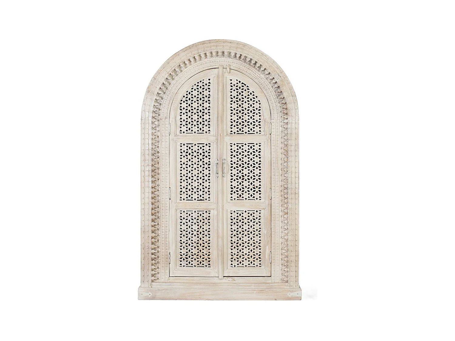 Armoire en bois manguier blanc décapé