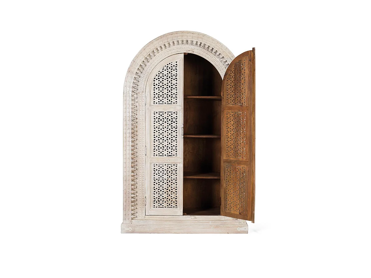 Armoire en bois de manguier 110 cm, style méditerranéen moderne - 180 x 110 x 40