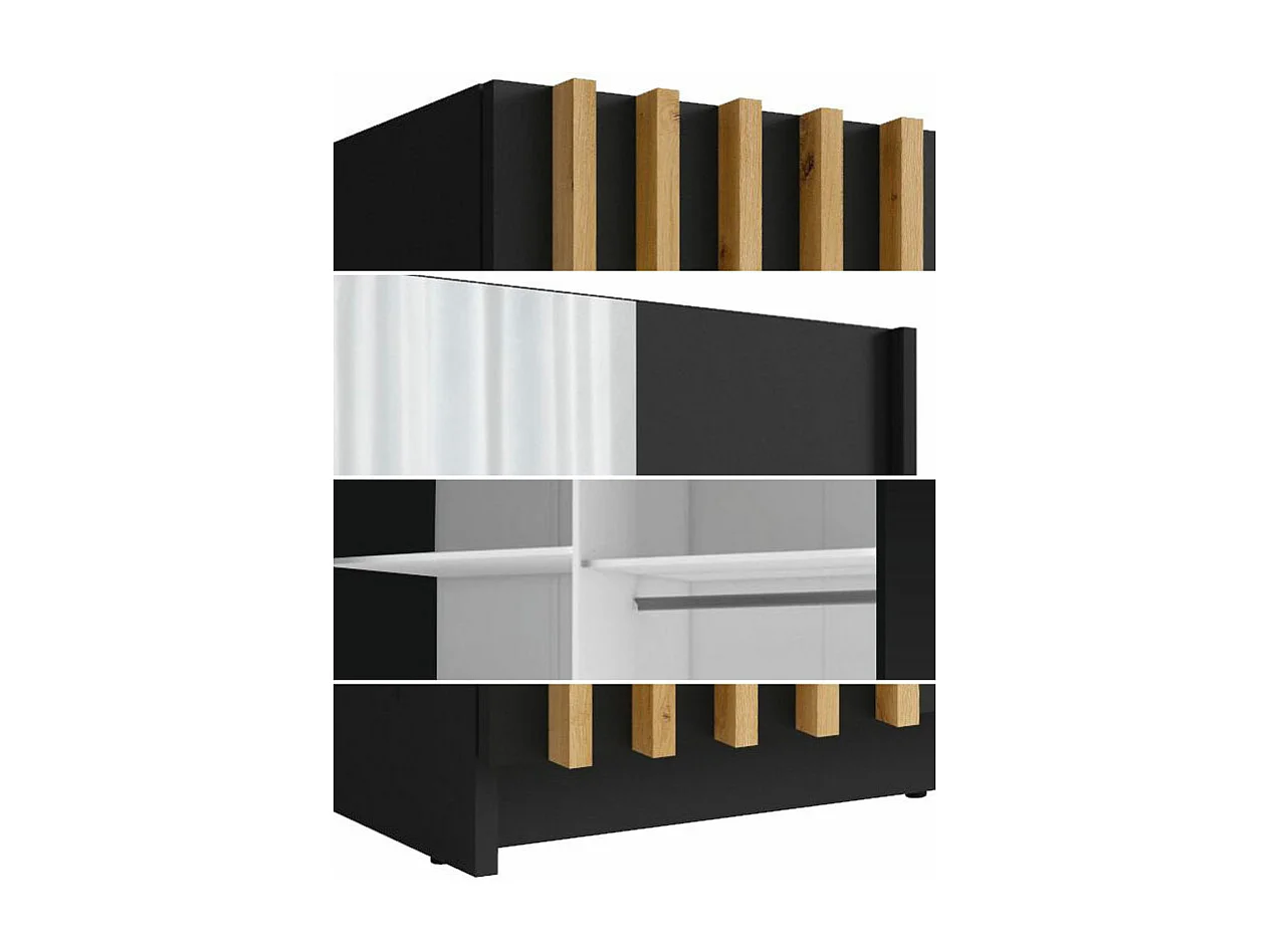 SCHWEBETÜRENSCHRANK Dalia schwarz - artisan eiche 200 / 63,5 / 198,5cm