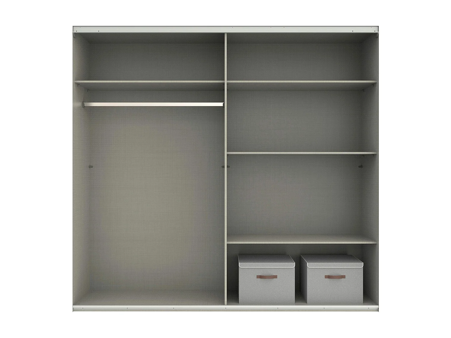 SCHWEBETÜRENSCHRANK Norderstedt Weiß / Glasschwarz 180 / 64 / 210cm