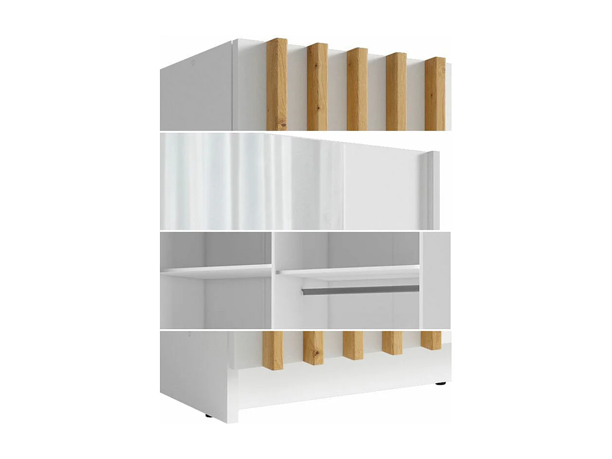 SCHWEBETÜRENSCHRANK Dalia weiß - artisan eiche 200 / 63,5 / 198,5cm