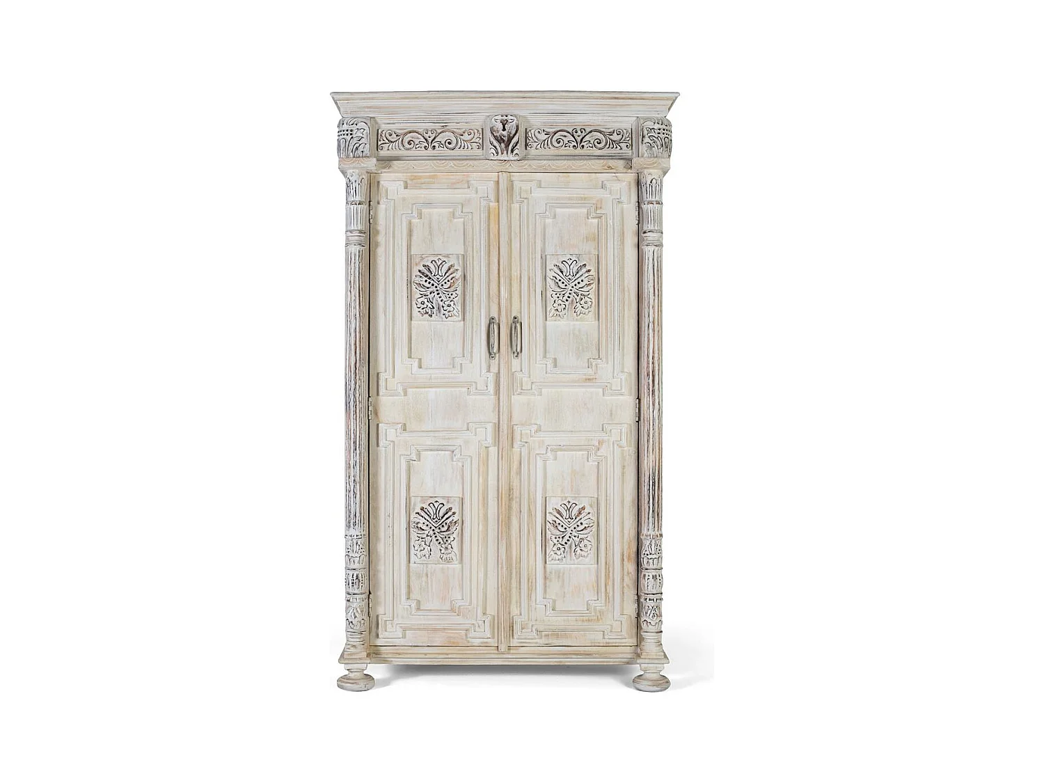 Armoire manguier blanc vieilli touche sophistiquée