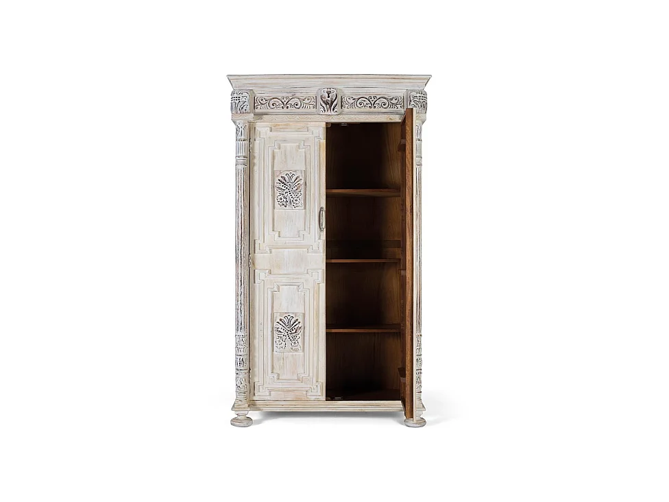 Armoire manguier blanc vieilli touche sophistiquée