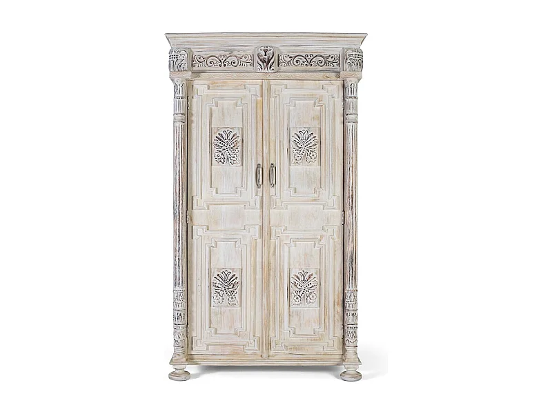 Armoire manguier blanc vieilli touche sophistiquée