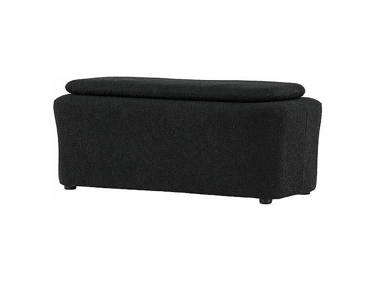 Pouf design 110x50cm en tissu noir LAURY