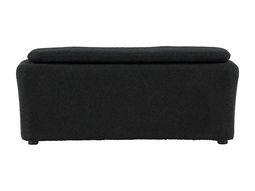 Banc Pouf en Tissu Bouclé "Laurel" 110cm Noir
