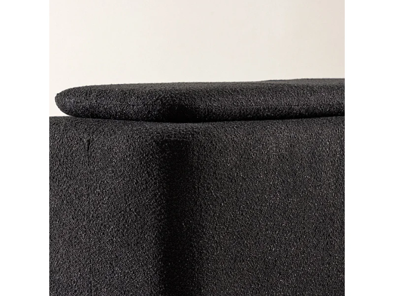 Banc Pouf en Tissu Bouclé "Laurel" 110cm Noir